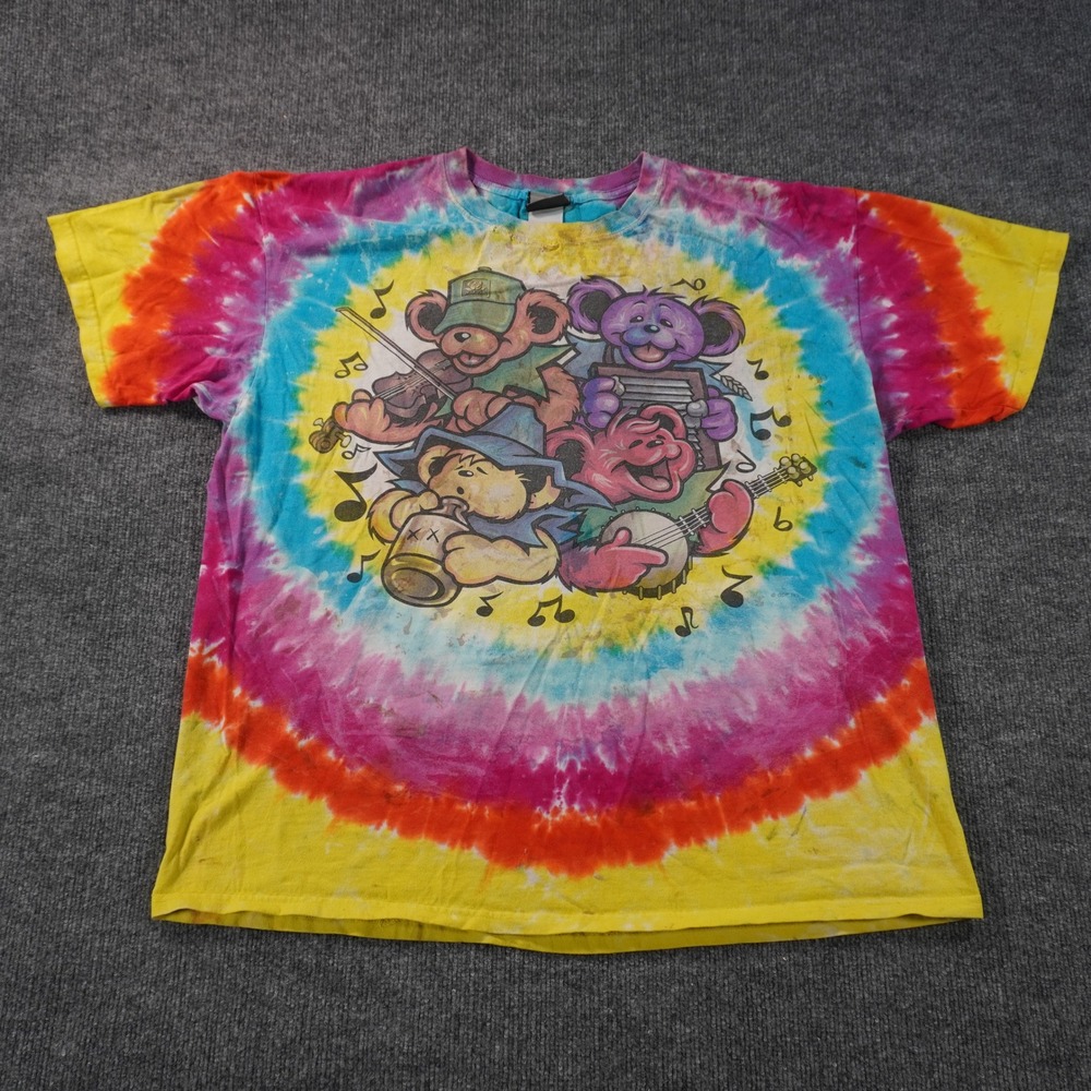 VTG Grateful Dead T-Shirt Mens XL Multicolor Tie Dye Dancing Bears Musical Band